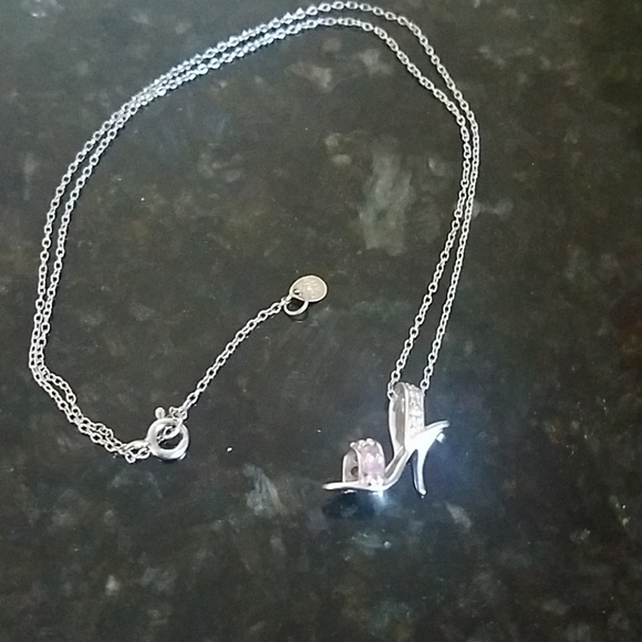 Stiletto Pink Sapphire Necklace - Picture 2 of 7